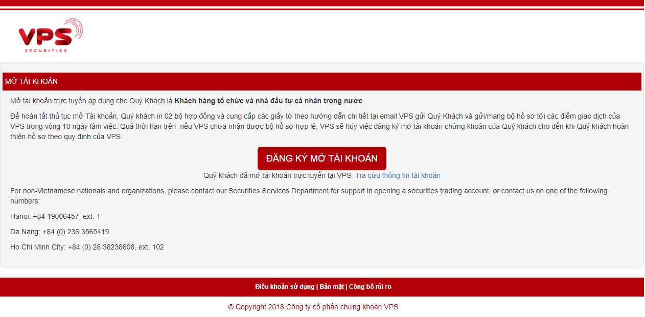 HƯỚNG DẪN MỞ TÀI KHOẢN ONLINE TẠI VPBS